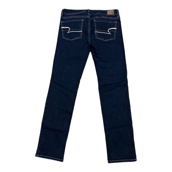 American Eagle Super Skinny Stretch Jeans Women Size 4 (28x26) Dark Blue Denim - Picture 6 of 11